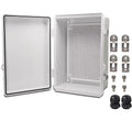 Outdoor Waterproof Electrical Box Junction Box Weatherproof IP67 ABS Plastic Enclosure Switch Router Project Box Electronics Enclosure with Mounting Plate Wall Bracket Grey 11.1"x7.5"x5.1"