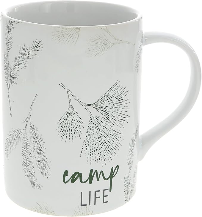 Pavilion Gift Company - Camp Life - 18 oz Coffee Tea Mug Camp Life Camping Cabin Forest Outdoors Drinkware Kitchenware