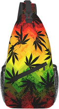 Marijuana Leaves Sling Bag For Women Men Fashion Print Backpack Crossbody Shoulder Bag Sling Backpack Chest Bag Travel Hiking Casual Sport Daypack