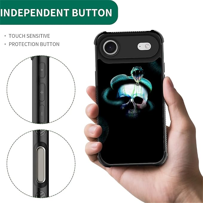 for iPhone 17 Air Case,for MagSafe Graphic Design for Girl Boy Soft Silicone Hard Acrylic Shock Protection Designed for iPhone 17 Air Skeleton Winding Snake Pattern