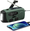WVL 7400mWh Emergency Weather Radio, Portable Solar Hand Crank Radio AM/FM/NOAA, with 3 Mode Flashlight & Reading Lamp, Cell Phone Charger and SOS Siren(Navy Green)