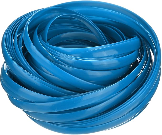 M METERXITY 1-Pack Wicker Repair Kit, 8mm x 66ft/20m Plastic Flat Rattan Replacement Supplies for Patio Furniture Repair/Basket Making/Chair Weaving, Synthetic Woven Rattan [Blue]