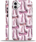 for iPhone 16 Case,HL2 Abstract Ribbons Bows Hybrid 2 Layer Hard Shell Silicone Protective Pattern Design Case