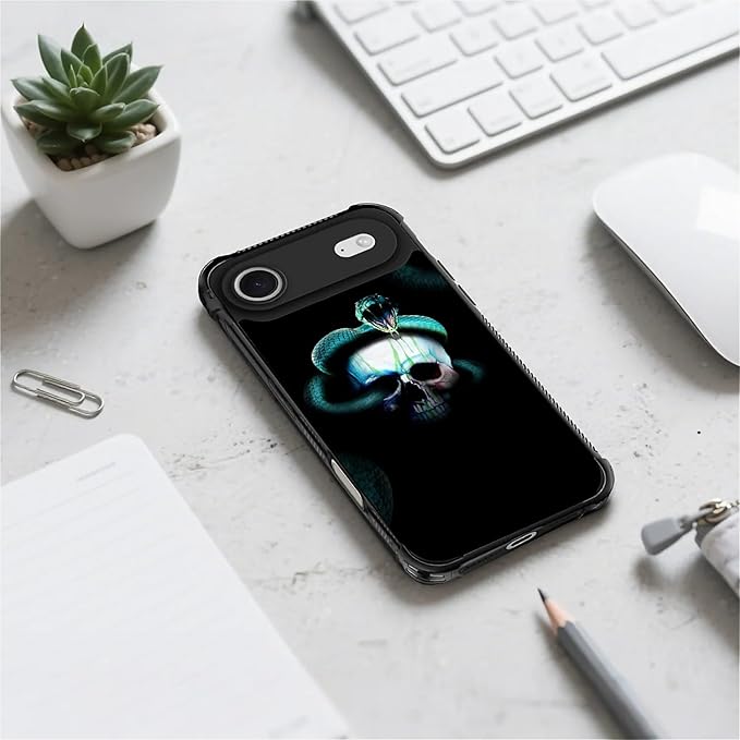 for iPhone 17 Air Case,for MagSafe Graphic Design for Girl Boy Soft Silicone Hard Acrylic Shock Protection Designed for iPhone 17 Air Skeleton Winding Snake Pattern