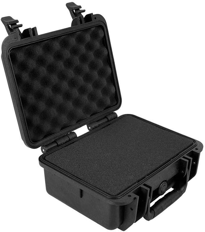 Monoprice Weatherproof Hard Case - 12 x 10 x 6 Inches, with Customizable Foam, Shockproof, IP67, Ultraviolet and Impact Resistant Material, Black - Pure Outdoor Collection