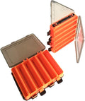 Fishing Tackle Box Set – 2-Pack Double-Sided Reversible Lure Organizer (Orange,10-Slotx2)