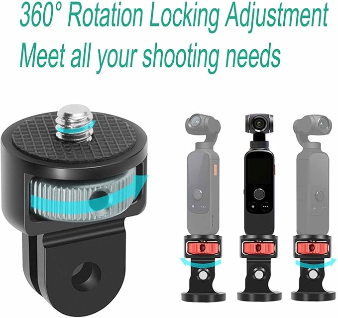 Aluminum Camera Tripod Adapter 1/4"-20 Conversion Adapter Mounts Compatible with Gopro Action Cameras Insta360 and Other Standard 1/4 Accessories, Quarter Inch Mount Adapter (Type BB)