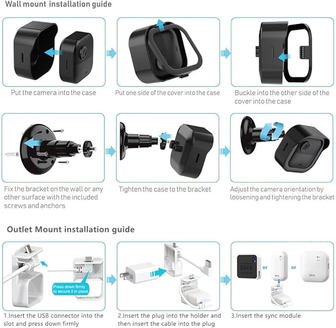 All-New Blink Outdoor Camera Surveillance Mount, 4 Pack Weatherproof Protective Housing and 360 Degree Adjustable Mount for Blink Outdoor 4/Outdoor 2K+/3rd Gen Camera, Black (Camera Not Included)