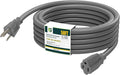 EP 50 Ft Outdoor Extension Cord - 16/3 SJTW Gray Electrical Cable with 3 Prong Grounded Plug