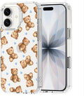 MOSNOVO for iPhone 17 Case, Shockproof Military-Grade Protection 6.6ft Drop Tested, Camera Control, Clear Phone Case for iPhone 17, Teddy Mood Design