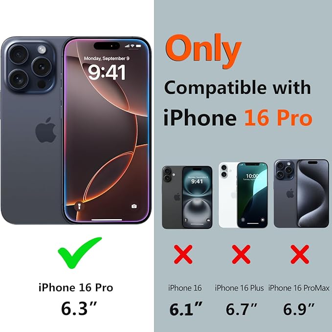 for iPhone 16 Pro Case Waterproof, [Shockproof] [Dustproof] [IP68 Waterproof] Full-Body Hard Case Built-in [Lens Screen Protection] for Diving Case (Teal, for iPhone 16 Pro 6.3in)