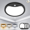zemty 4Pack 9inch Motion Sensor Ceiling Lights Wired,18W 1800lm 3CCT/3 Mode/30-120s Timer, Bright Black LED Flush Mount Light Fixture Motion Activated for Closet Pantry Hallways Stairwells Garage