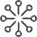 Pack of 200,Multipurpose Alloy Eye Bolts Hook Screw Eye Nails Pin Bail for DIY Jewelry Making Accessaries (Black, 4x8mm(S))