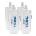 4 Pack 20oz/ 600ml Collapsible Water Pouch for Sawyer Squeeze Mini Water Filtration System, Compatible with Membrane Solutions and Other Water Filter Straw; Foldable Water Bottle, Reusable, BPA-Free
