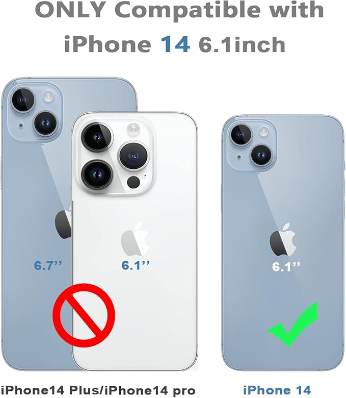 for iPhone 14 Waterproof Case - Shockproof, Dustproof, Built-in Screen Protector, Magnetic Ring Black