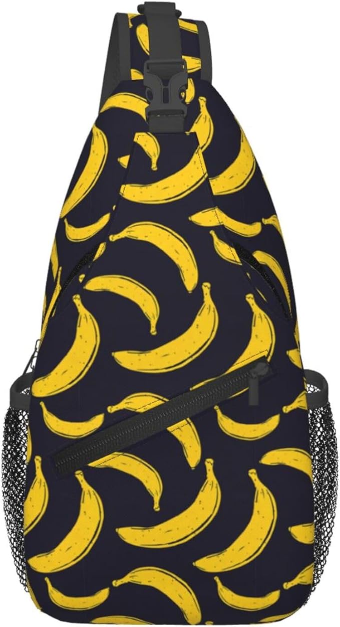 Pop Art Banana Sling Bag For Women Men Fashion Fruits Print Backpack Crossbody Shoulder Bag Sling Backpack Chest Bag Travel Hiking Casual Sport Daypack