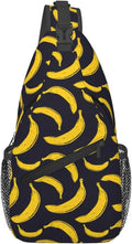 Pop Art Banana Sling Bag For Women Men Fashion Fruits Print Backpack Crossbody Shoulder Bag Sling Backpack Chest Bag Travel Hiking Casual Sport Daypack