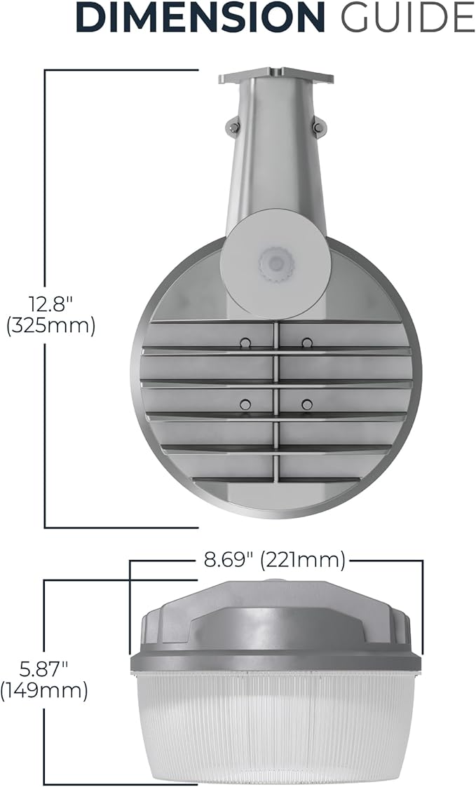 HALO ALB Outdoor Dusk-to-Dawn LED Security Area Light with 7000 Lumens, Wall or Pole Mount - Textured Gray