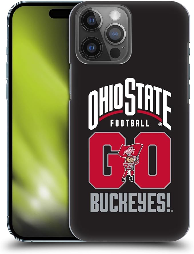 Head Case Designs Officially Licensed Ohio State University Go Buckeyes Football Graphics Hard Back Case Compatible with Apple iPhone 14 Pro Max