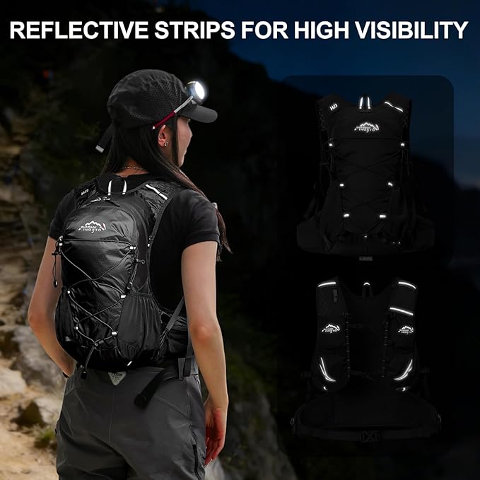 IX INOXTO Hydration Backpack, 18L Lightweight Hiking Backpack with 2L Water Bladder Daypack Women Men, Water Backpack Insulated Hydration Pack for Hiking, Running, Festival, Cycling