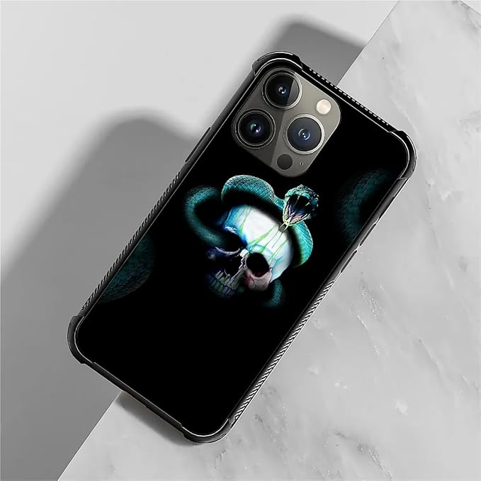 for iPhone 13 Pro Case, Skeleton Winding Snake Pattern Graphic Design Girl Boy Soft Silicone Hard Acrylic Shock Protection for iPhone 13 Pro