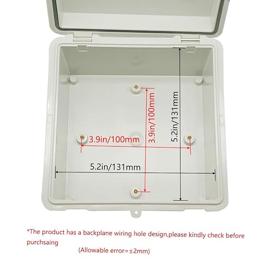 Zulkit 2pcs Junction Box ABS Plastic Dustproof Waterproof IP65 Electrical Boxes Hinged Shell Outdoor Universal Project Enclosure with 2 Cable Glands 5.9 x 5.9 x 3.5 inch (150x150x90 mm)