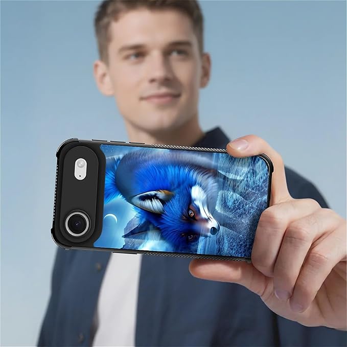 for iPhone 17 Air Case,for MagSafe Graphic Design for Girl Boy Soft Silicone Hard Acrylic Shock Protection Designed for iPhone 17 Air Snowy Mountain Fox Lake Pattern