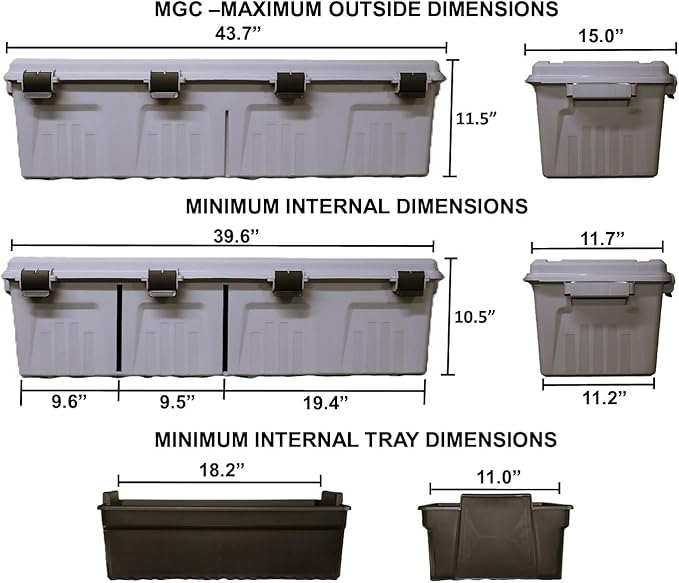 MTM MGC - The Mule Mobile Gear Crate, Storage for Hunting Gear, Shooting Supplies, Outdoor Gear, Camping Accessories, Water-Resistant, Stackable, Holds 75lbs of Gear, USA Made, Army Green