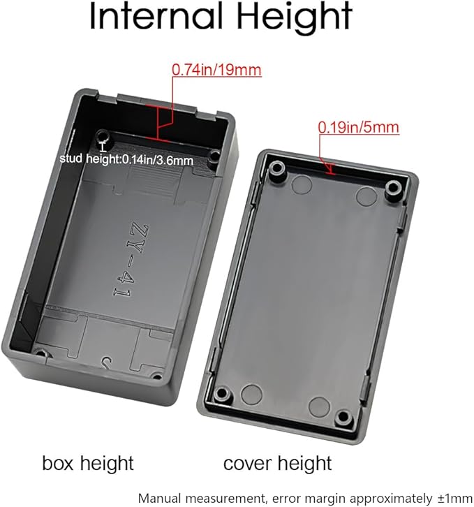 LeMotech Project Box 10 Pieces ABS Plastic Electrical Project Case Small Junction Box for Electronics Black 2.8 x 1.7 x 0.9 inch (72x 42x 23 mm)