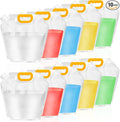 12 Pack Collapsible Water Container Bag 1.3 Gallon Emergency Foldable Water Container BPA Free Food Grade Plastic Storage Jug Freezable Water Bottle for Camping Hiking Riding Backpack