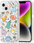 MOSNOVO for iPhone 13/14 Case | Military Grade 6.6ft Drop Tested | Clear with Dinosaur Land Design