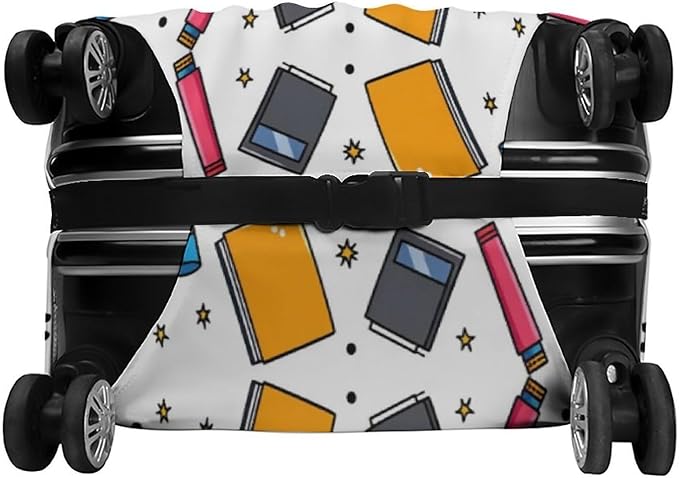 Airplane Travel Essentials Stretch Luggage Cover, Washable Suitcase Protector Fits 19-21in Cases, Secure Fit for Carry On Checked Bags, Travel Essentials