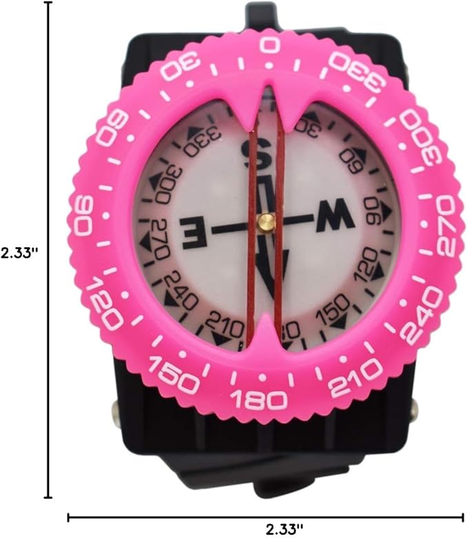 Scuba Choice Diving Compass (Wrist/Bungee Mount) – Easy-to-Read Underwater Navigation Tool for Scuba Diving, Durable Design with Rotating Bezel, Reliable Directional Aid for Deep Dive Adventures