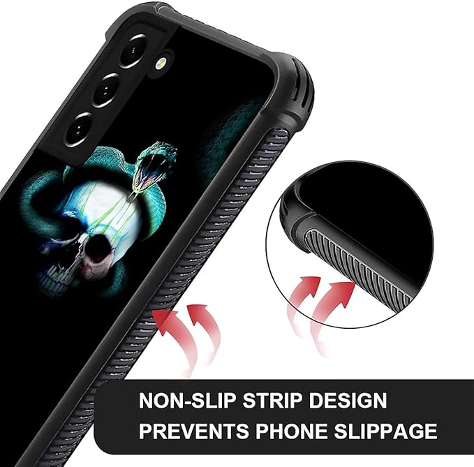 for Samsung Galaxy S21 Case, Skeleton Winding Snake Pattern Graphic Design Girl Boy Soft Silicone Hard Acrylic Shock Protection for Samsung Galaxy S21
