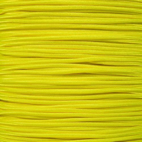 Paracord Planet 275lb Paracord – 3/32 Inch (2.38 mm) Nylon Crafting Cord with 5 Strand Inner Core – Neon Yellow (250 ft)
