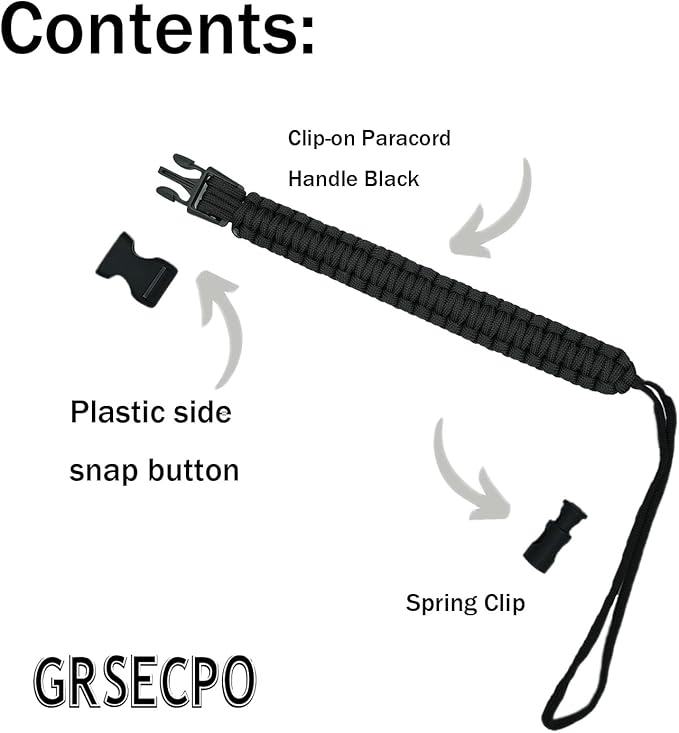 Water Bottle Handle Strap Paracord Handle Strap Cord with Carabiner Fits Wide Mouth Bottles 12oz to 64oz