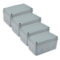 Nineleaf 4 PK ABS Plastic Dustproof Waterproof IP66 Junction Box Outdoor External Universal Electrical Project Enclosure Grey 181x111x100mm fit 20mm Cable Gland for Outdoor Use
