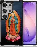 for Samsung Galaxy S26 Ultra Case,Graphic Design for Girl Boy Soft Silicone Hard Acrylic Shock Protection Designed for Samsung Galaxy S26 Ultra Red Virgen Guadalupe Pattern