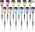 Dream Master Solar Lights Outdoor Waterproof, Stainless Steel LED Landscape Lighting, Solar Garden Lights, Outdoor Decorations for Yard, Pathway, Walkway, Patio, Lawn - 12 Pack (Multicolor)