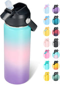 Fijinhom 32oz Insulated Stainless Steel Water Bottle, Wide Mouth Double Wall Vacuum, Silicone Straw, Sweat & Leak Proof, BPA Free Insulated Water Flask for Travel, Keep Cold 24h Hot 12h, Pink