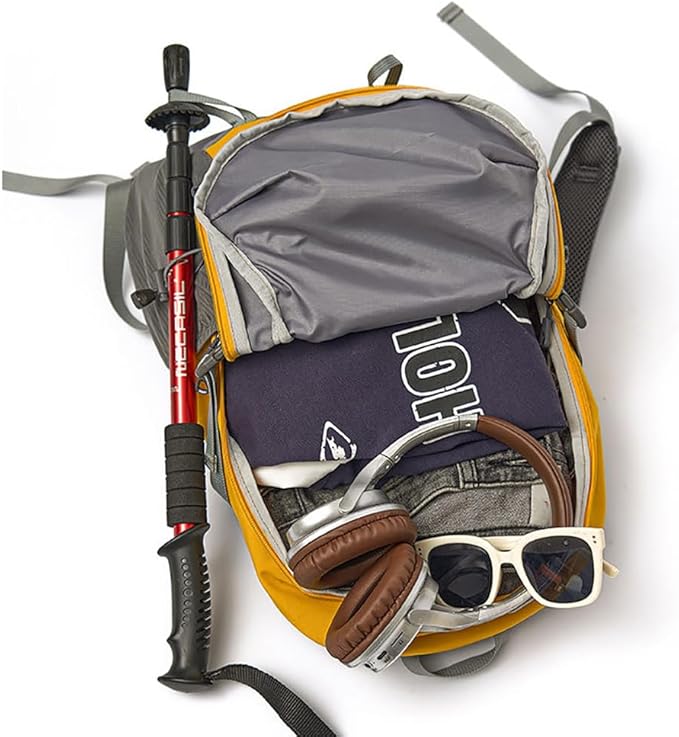 AUGUR hiking backpack small outdoor backpack women men lightweight back pack for hiking camping rucking daypack(Khaki)
