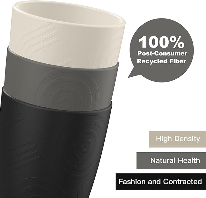 Homienly Premium Wheat Straw Cups Set of 6, Reusable 16oz Water Glasses Lightweight and Unbreakable Drinking Cups,Alternative Plastic Cup Dishwasher Safe Cups for Home and Outdoor - GreyStone