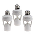 LPHUMEX 3pcs Motion Sensor Light Sockets, E26/E27 Screw in Motion Sensor Sockets for Existing Lights, Dusk and Dawn Auto Lights Motion Detector Indoor for Front Door Porch Garage Closet