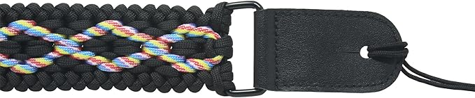 Ten Point Gear® 550 Paracord Guitar Strap - Full Grain Leather Ends for Music Playing Comfort, Stability, and Durability.