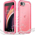 Cozycase Waterproof Case for iPhone SE 3rd 2022/iPhone SE 2nd 2020/iPhone 7/8 - Shockproof Full Body Rugged Case with Built-in Screen Protector Waterproof Case for iPhone SE3/SE2/7/8 (Frosted Pink)