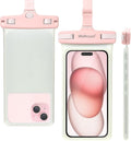 wellhouse Waterproof Phone Pouch, Waterproof Phone Case for iPhone 17 16 15 14 13 Pro Max XS Samsung, IPX8 3D Cellphone Dry Bag Beach Essentials (1 Pack - Luminous Pink7.0, 7 inch)