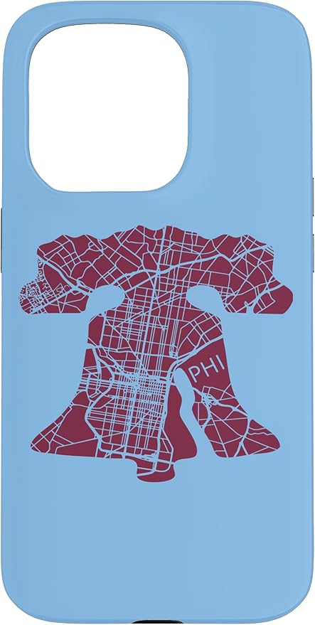 Philadelphia Street Map Liberty Bell Vintage Maroon Philly Case for iPhone 15 Pro