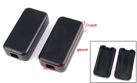 YXQ 40mmx20mmx11mm Power Project Enclose Case Junction Box Waterproof Small Engineering Wire Switch Plastic Black, 12-Pack