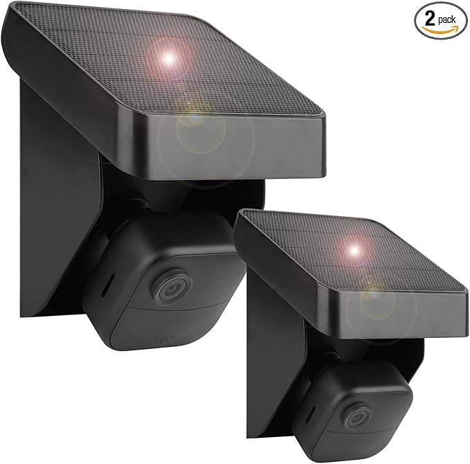 2PACK Solar Panel Charging Mount Compatible with Blink Outdoor 4 (4th Gen)/(3rd Gen) XT3/XT2/XT,Blink Outdoor 2K+ Camera,Weatherproof,Internal 3300mAh Rechargeable Battery Continuously for 365 Days