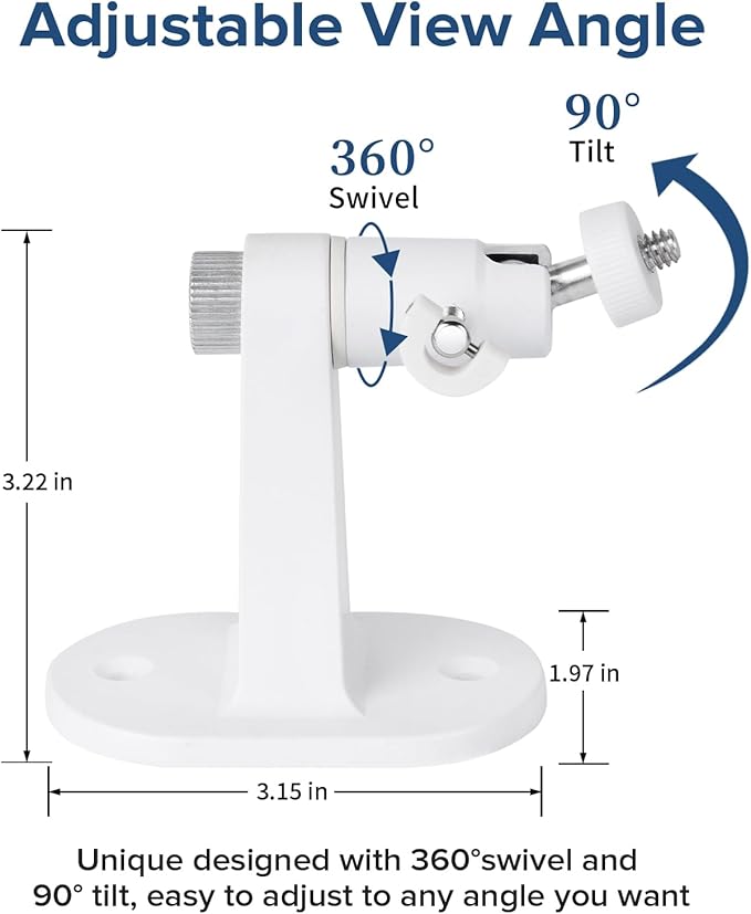 2Pack Wall Mount Compatible with eufyCam 2C/2C Pro, 2/2 Pro, 3C/S300, 3/S330, Also for SoloCam S220/C210, Adjustable Camera Mount Brackets for Eufy Camera Indoor/Outdoor - White